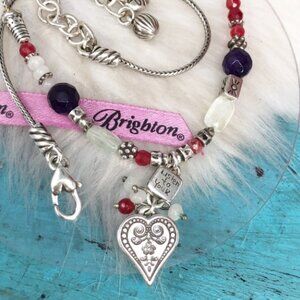 BRIGHTON "Ophelia" Jeweled Beaded "Listen to Your" Heart Necklace